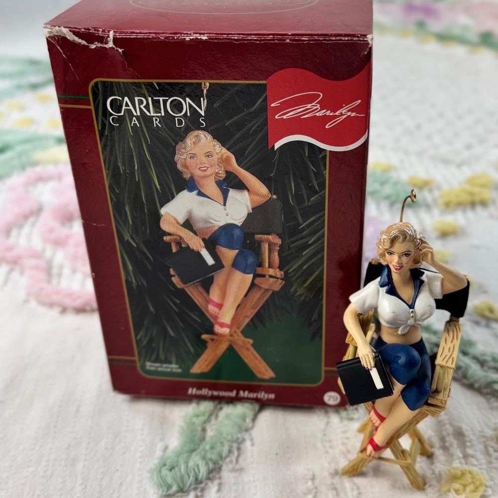 Carlton cards vtg Hollywood Marilyn Monroe Christmas Ornament 1999 movie Star